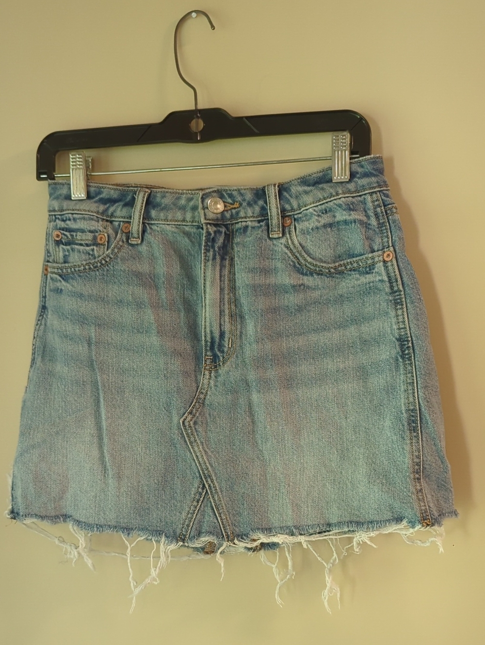 American Eagle Outfitters Denim super high rise A-line Skirt size 4 Womens